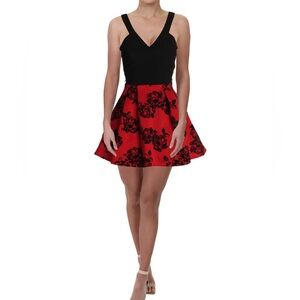 Crystal Doll Juniors Formal Cocktail Prom Homecoming Dress Print Velvet size 9